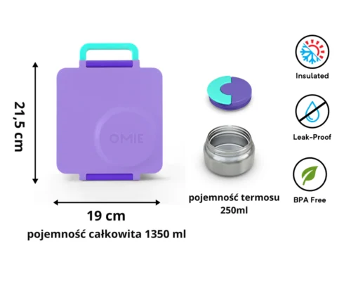 OMIE OMIEBOX lunch box z termosem, Purple Plum - obrazek 3