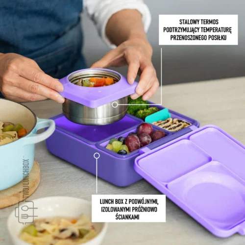 OMIE OMIEBOX lunch box z termosem, Purple Plum - obrazek 5