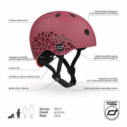 SCOOTANDRIDE Kask XXS-S dla dzieci 1-5 lat Wildcat - obrazek 3